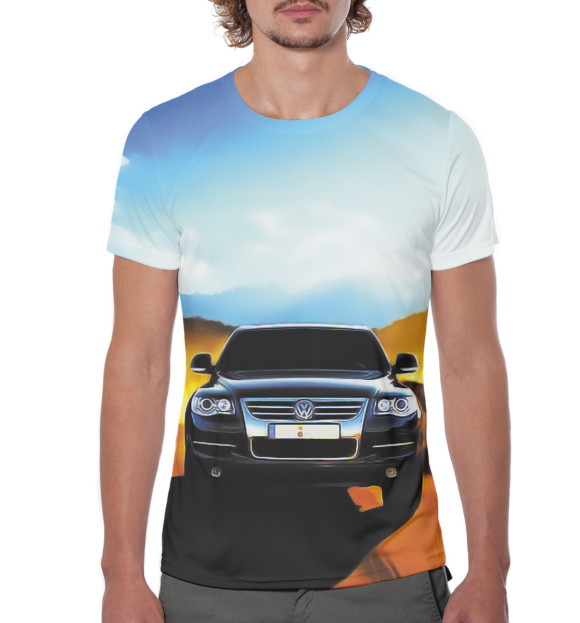 Мужская футболка с изображением Volkswagen цвета Белый