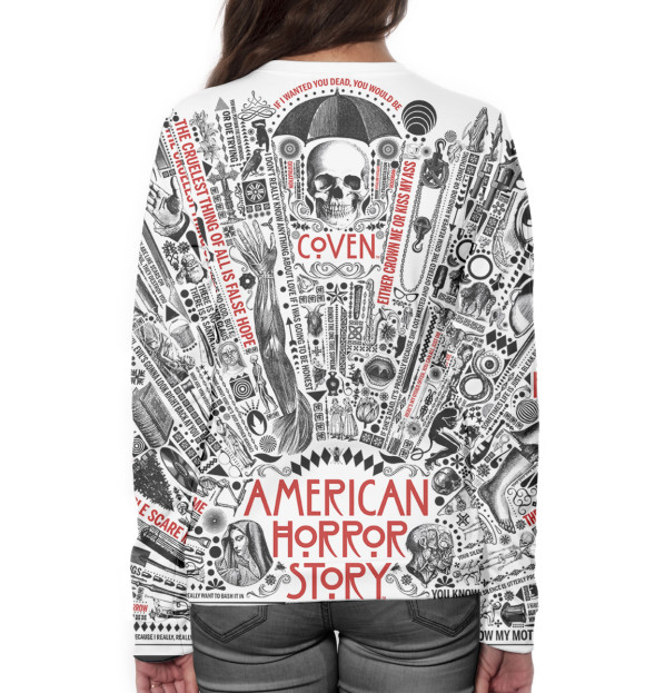 Женский свитшот с изображением Американская история ужасов цвета Белый