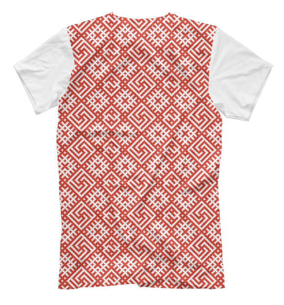 Мужская футболка с изображением Рубежник (Обережная Вышивка) цвета Белый