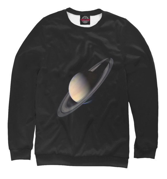 Мужской свитшот с изображением Сатурн цвета Белый
