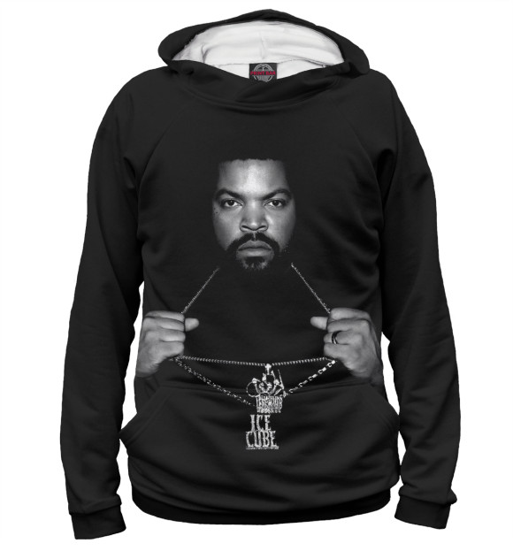 Женское худи с изображением Ice Cube цвета Белый