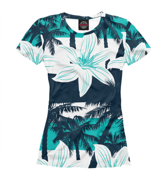 Женская футболка с изображением Hawaii цвета Белый