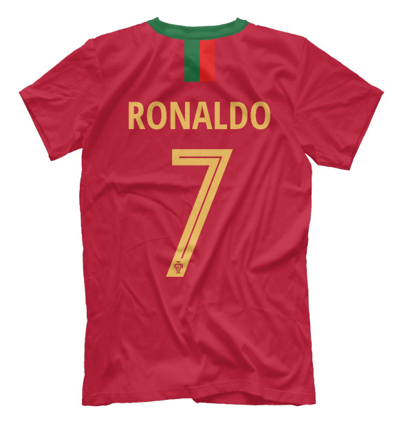 Мужская футболка с изображением Криштиану Роналду - Сборная Португалии цвета Белый
