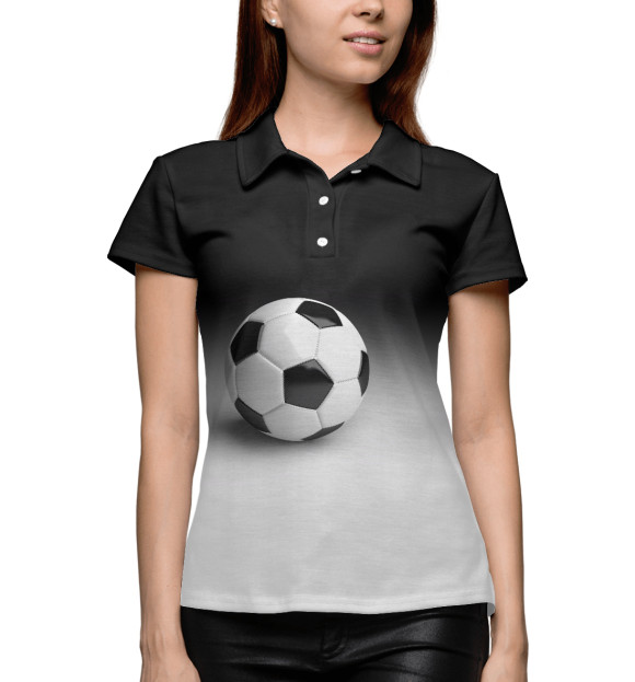 Женское поло с изображением Football цвета Белый