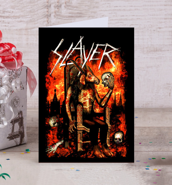 Открытка с изображением Slayer цвета Белый