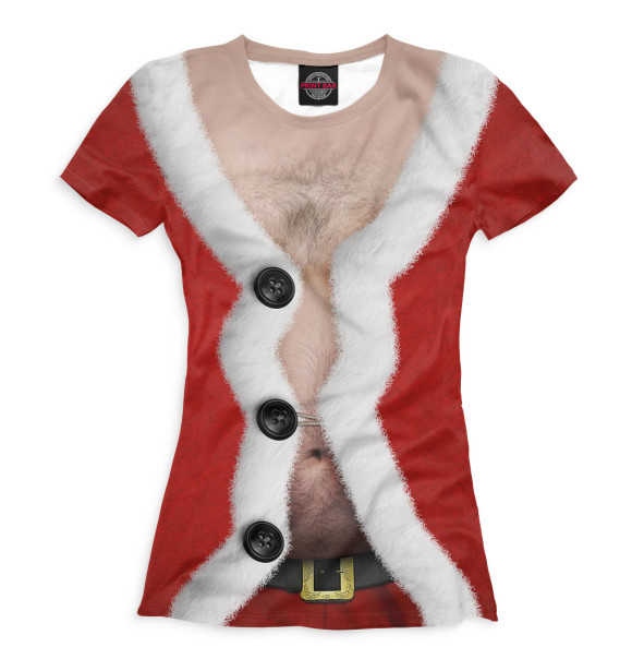 Женская футболка с изображением Санта цвета Белый