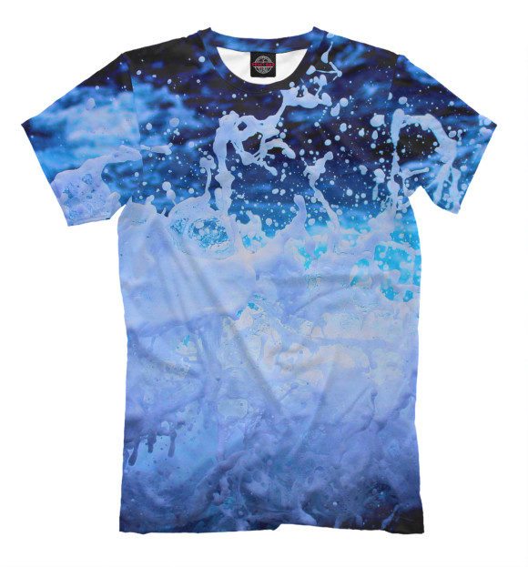 Мужская футболка с изображением Брызги воды цвета Грязно-голубой