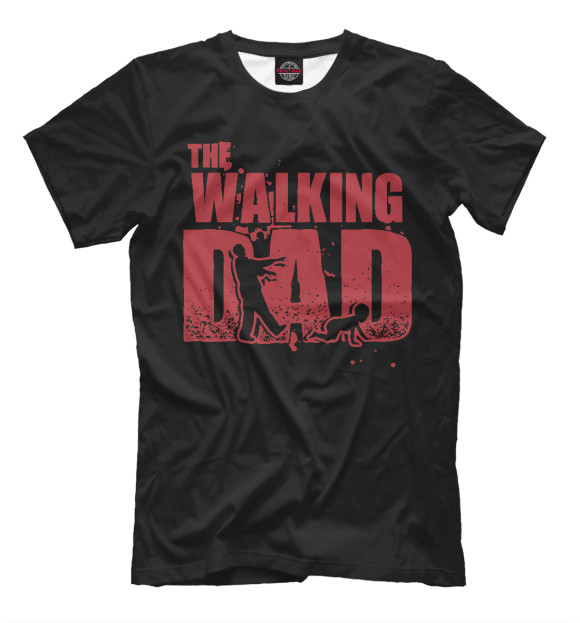 Мужская футболка с изображением Walking Dad цвета Черный