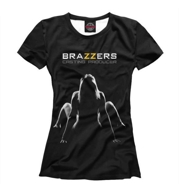 Женская футболка с изображением Brazzers Casting-producer цвета Белый