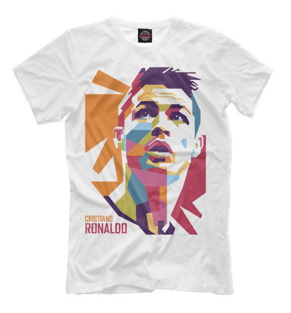 Мужская футболка с изображением Криштиану Роналду цвета Молочно-белый