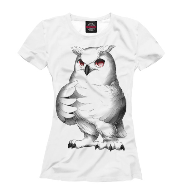 Женская футболка с изображением Owl цвета Белый