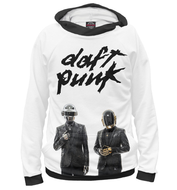 Мужское худи с изображением Daft Punk цвета Белый