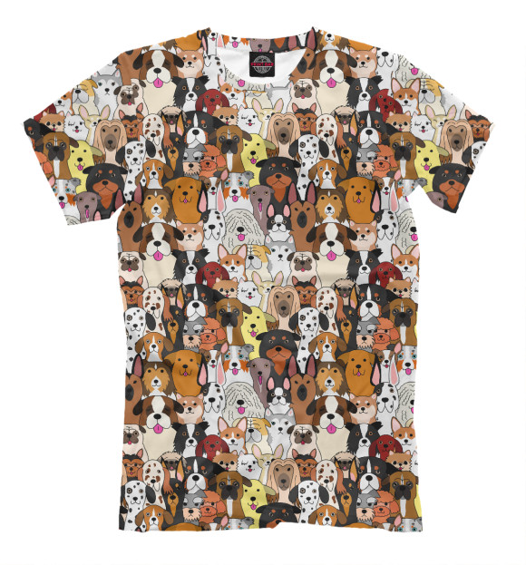 Мужская футболка с изображением Собаки цвета Молочно-белый