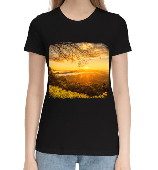 Женская хлопковая футболка Пейзаж