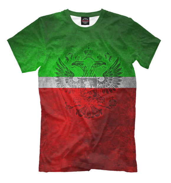 Мужская футболка с изображением Чеченская Республика цвета Молочно-белый