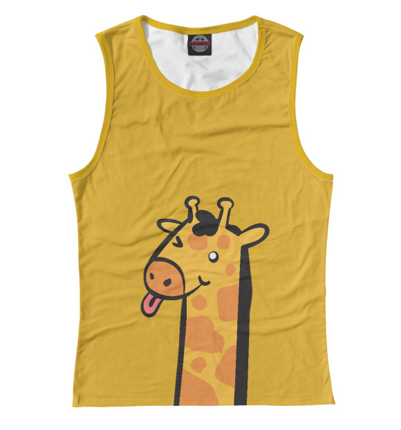 Майка для девочки с изображением Весёлый жираф цвета Белый