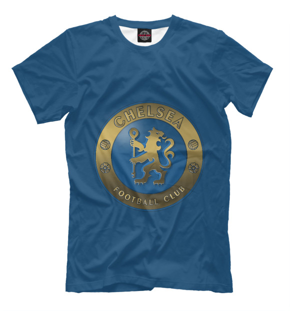 Мужская футболка с изображением Челси цвета Грязно-голубой
