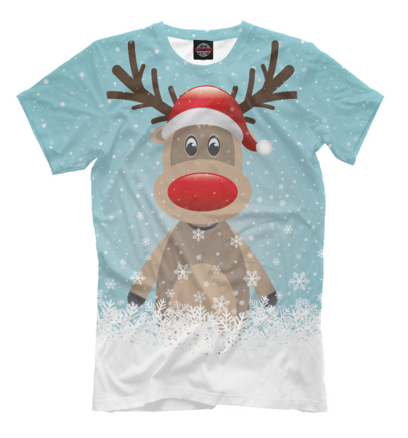Мужская футболка с изображением Rudolf цвета Молочно-белый