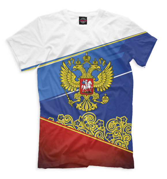 Мужская футболка с изображением Сборная России цвета Молочно-белый