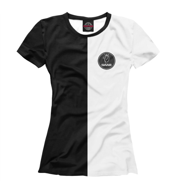 Женская футболка с изображением SAAB цвета Белый