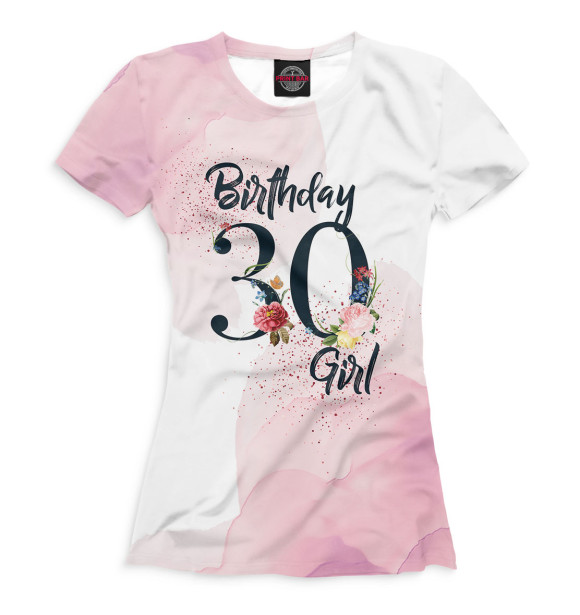 Женская футболка с изображением 30 лет цвета Белый