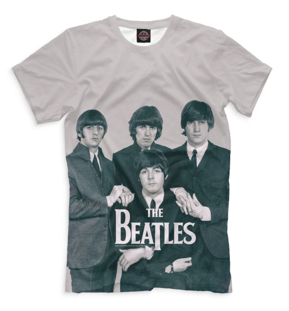 Мужская футболка с изображением The Beatles цвета Бежевый