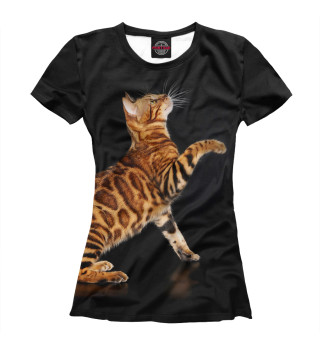 Женская футболка Леопардовый кот