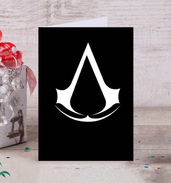 Открытка с изображением Assassin’s Creed цвета Белый