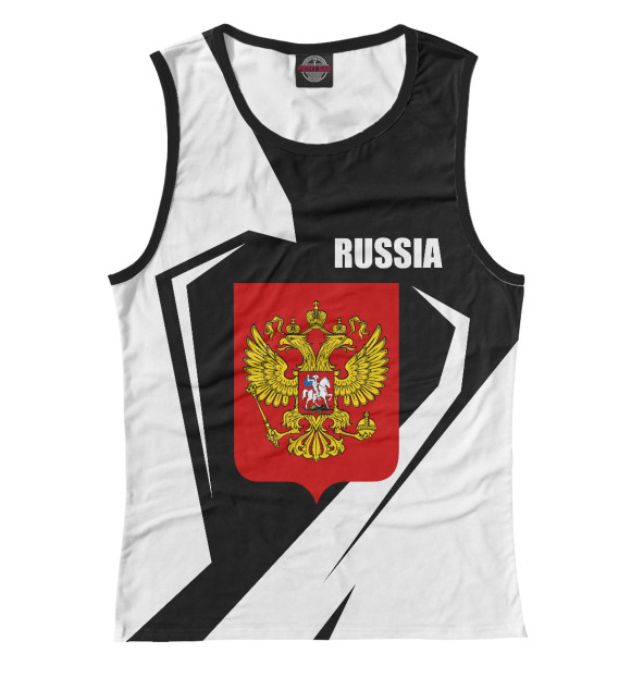 Майка для девочки с изображением Russia герб цвета Белый