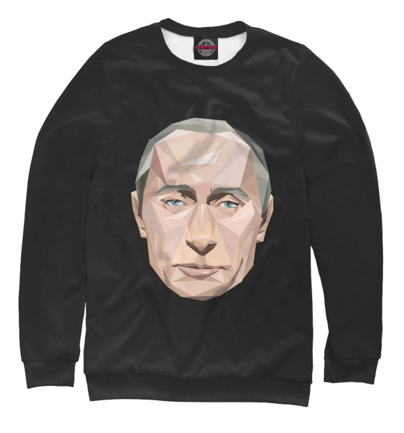 Мужской свитшот с изображением Путин Мозаика цвета Белый