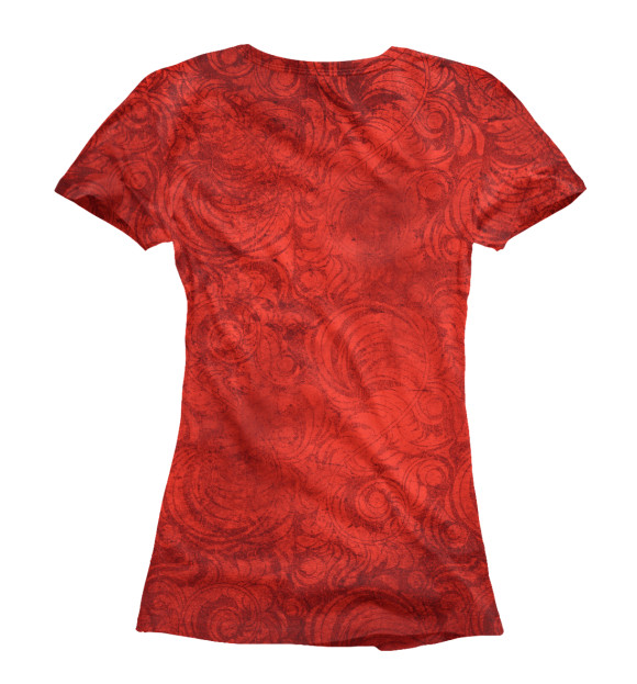 Женская футболка с изображением Pattern in red цвета Белый