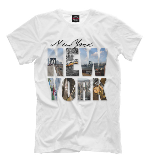 Мужская футболка с изображением New York City цвета Молочно-белый