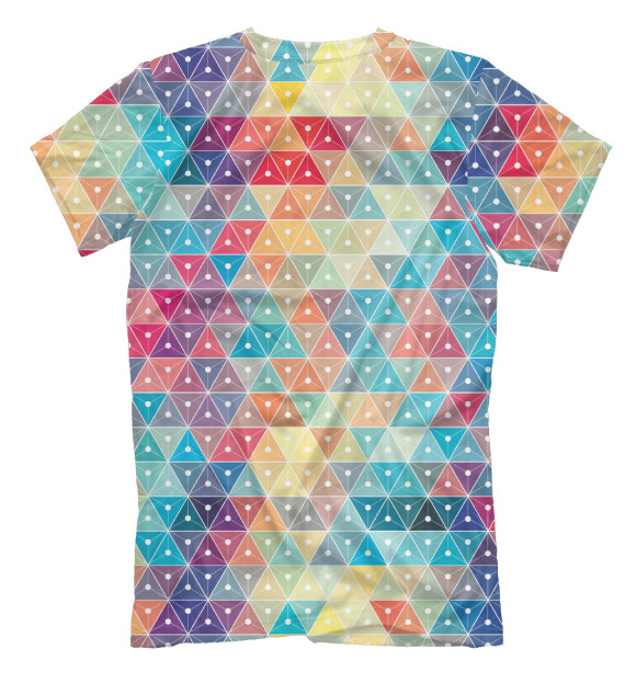 Мужская футболка с изображением Абстракция Треугольники цвета Белый
