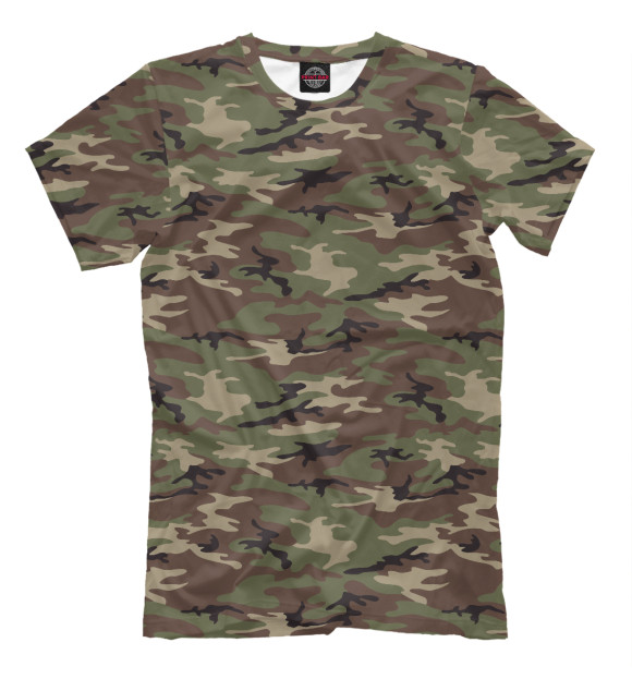 Мужская футболка с изображением Камуфляж - лес цвета Серый