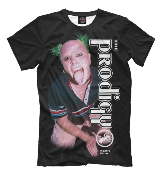 Мужская футболка с изображением The Prodigy. Flint цвета Черный