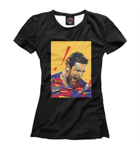 Женская футболка с изображением Messi цвета Белый