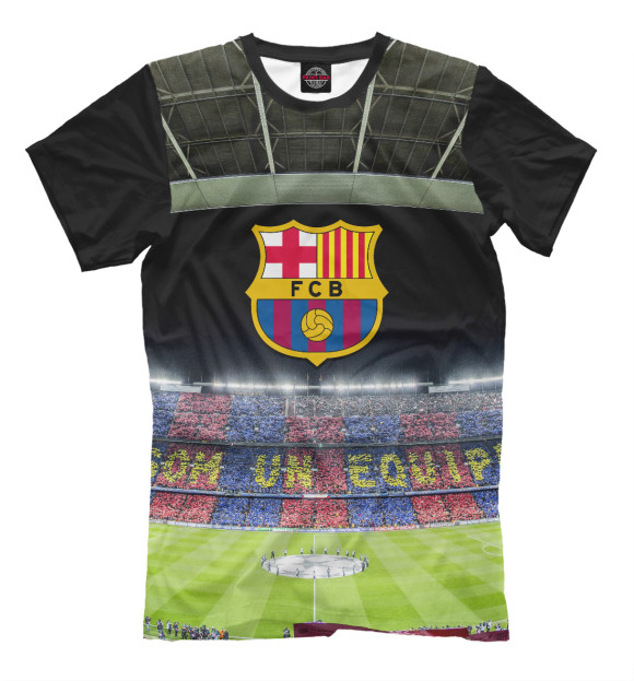 Мужская футболка с изображением Barcelona цвета Молочно-белый