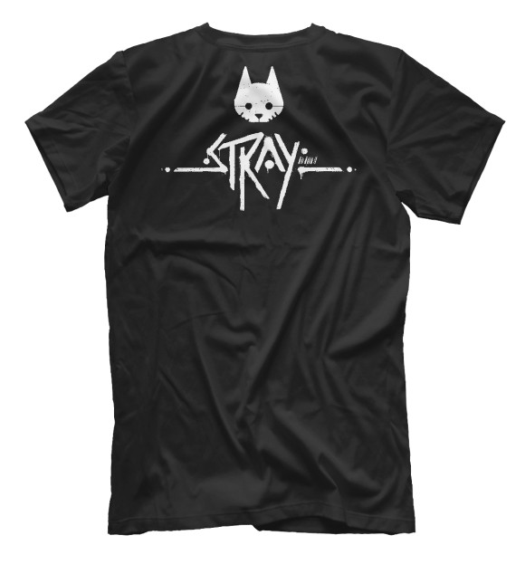 Мужская футболка с изображением Stray-Cat цвета Белый