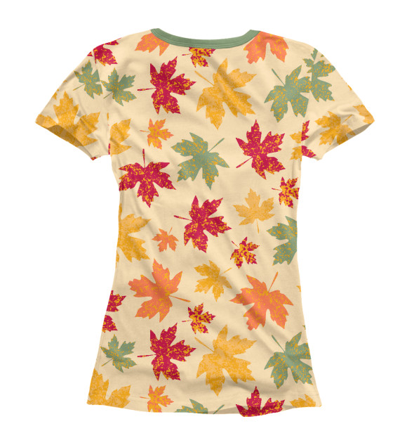 Женская футболка с изображением Осенние листья цвета Белый
