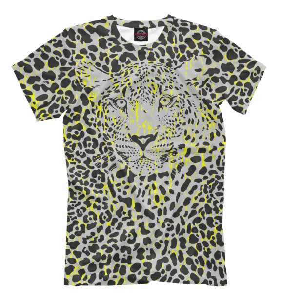 Мужская футболка с изображением Леопарды цвета Молочно-белый