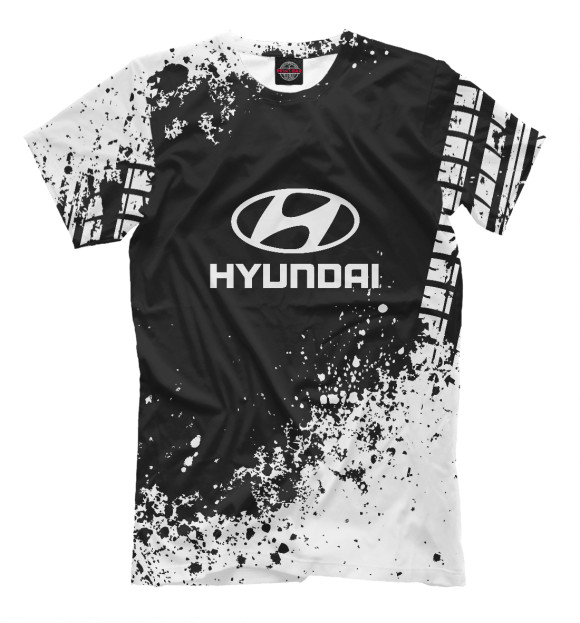 Мужская футболка с изображением Hyundai цвета Черный