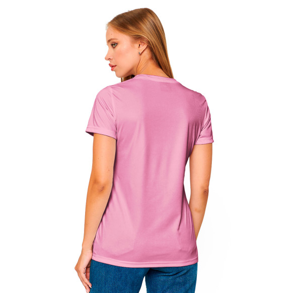 Женская футболка с изображением Киска на розовом фоне цвета Белый