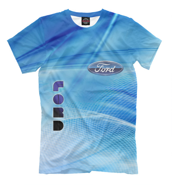 Мужская футболка с изображением FORD цвета Грязно-голубой