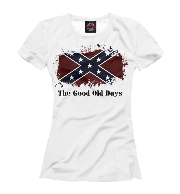 Женская футболка с изображением Old Days of Confederation / Старые времена Конфедерации цвета Белый
