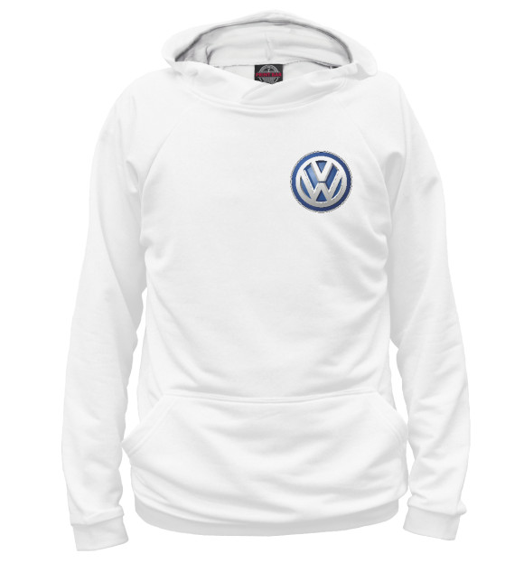 Мужское худи с изображением Volkswagen цвета Белый