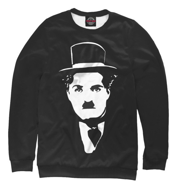 Мужской свитшот с изображением Чарли Чаплин цвета Белый