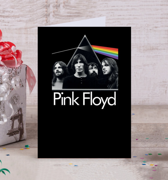 Открытка с изображением Pink Floyd цвета Белый