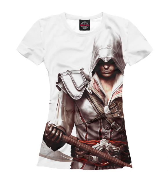 Женская футболка с изображением Assassin's Creed Ezio Collection цвета Белый