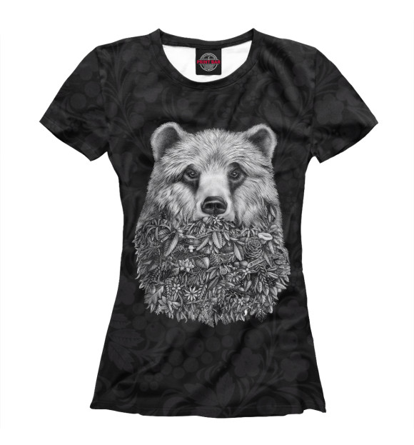 Женская футболка с изображением Bear цвета Белый