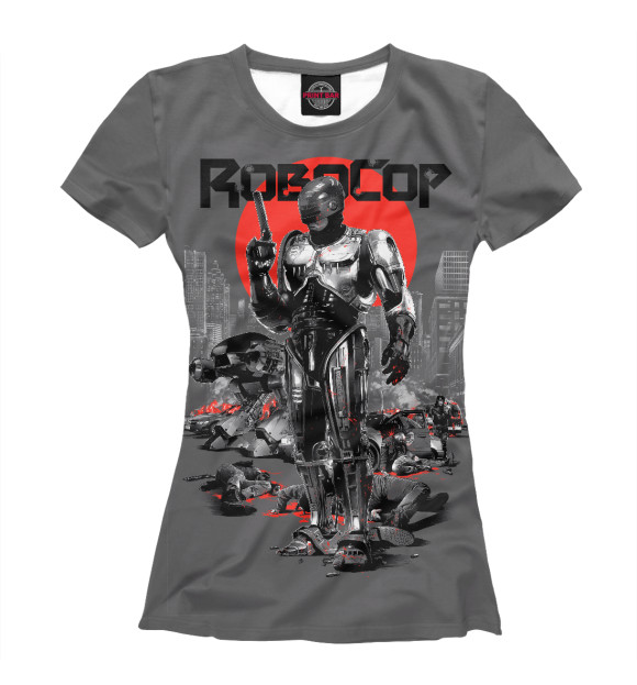 Женская футболка с изображением Robocop цвета Белый